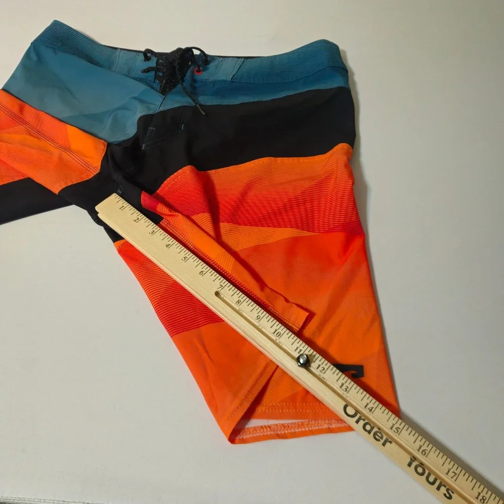 Billabong Board Shorts Mens 32 Orange Blue‎ Platinum X Performance Trunks